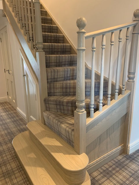 Ash Staircase including ash spindles, handrails and baserails