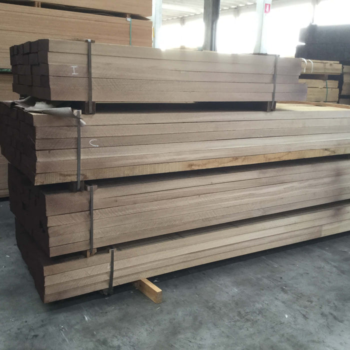 Timber pack of European white oak ready to be machined