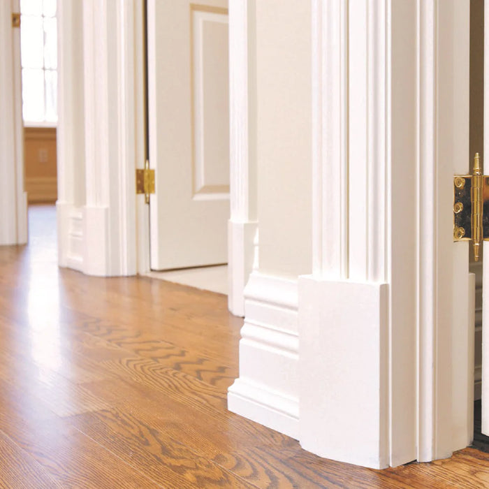 Plinth block with architrave above and skirting board