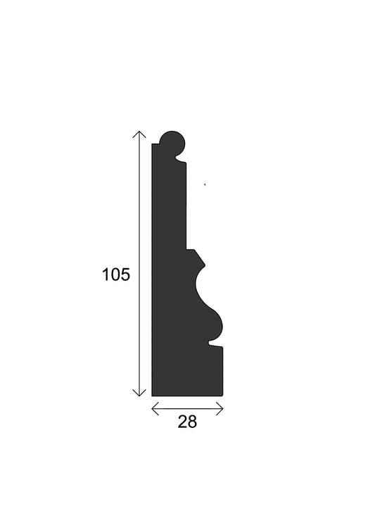 Ogee and Bead Architrave - 105mm x 28mm - A001