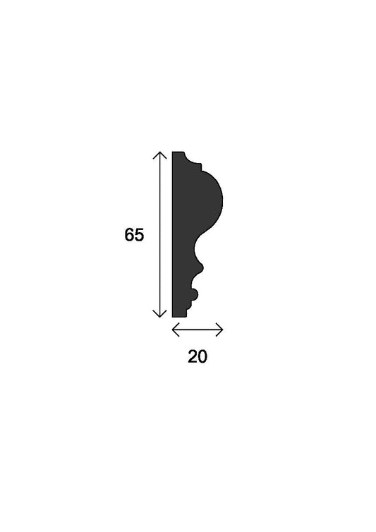 Ogee and Bead Dado Rail - 65mm x 20mm - D001