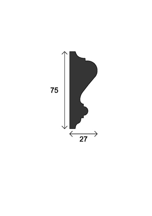 Ogee and Bead Dado Rail - 75mm x 27mm - D007