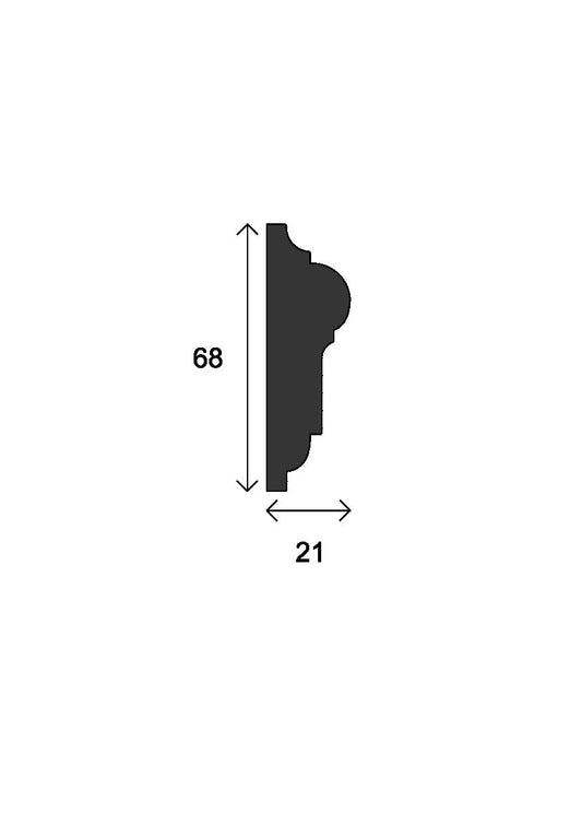 Ovolo Dado Rail - 68mm x 21mm - D008