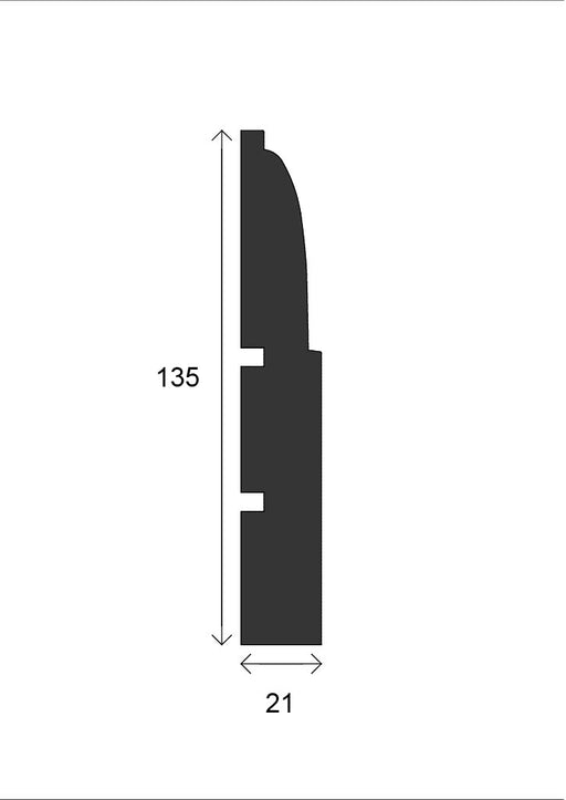 Ovolo Skirting Board - 135mm x 21mm - S002