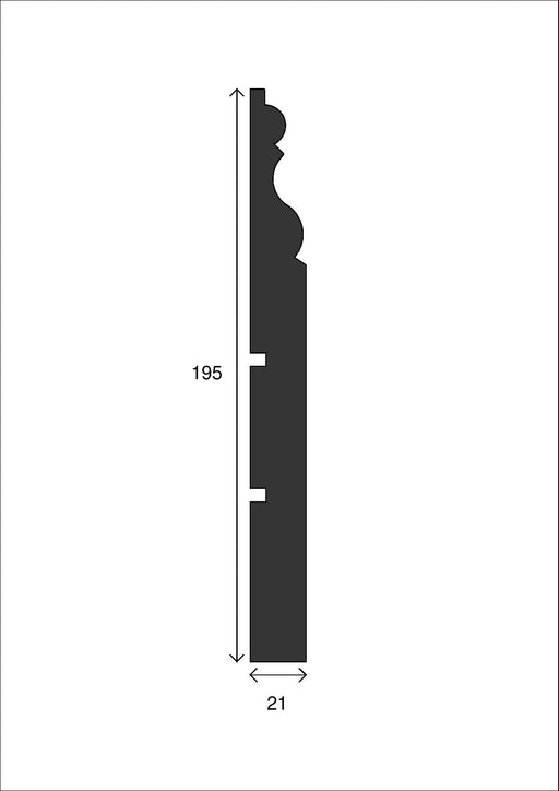 Ogee and Bead Skirting Board - 195mm x 21mm - S006