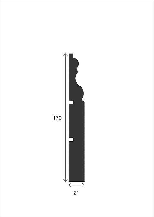 Ogee and Bead Skirting Board - 170mm x 21mm - S007