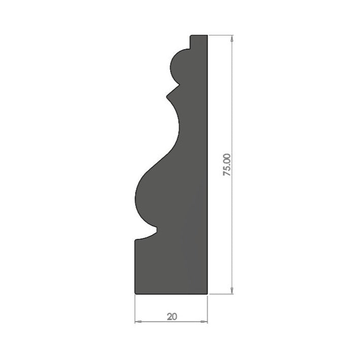 Ogee and Bead Architrave - 75mm x 20mm - Buy online – Timber Mouldings ...