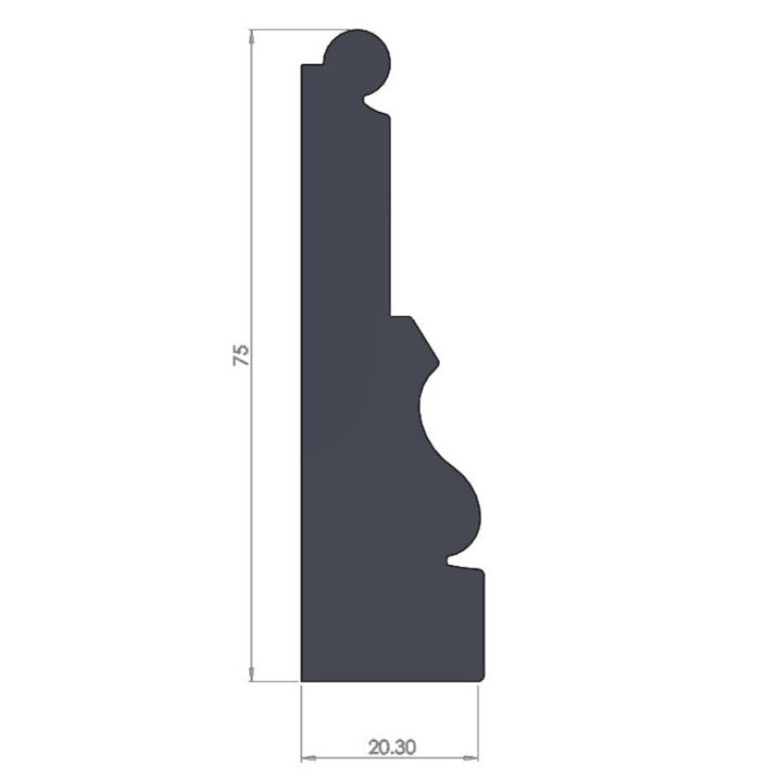 Ogee Architrave 75mm x 20mm | Buy Online – Timber Mouldings Direct