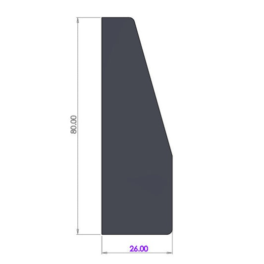 Bevelled Plinth Block - 80mm x 26mm - P002